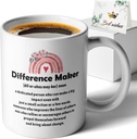 Difference Maker Definition, Funny Double Sided Print Office Home Ceramic Coffee Mug, Gifts for Friend Sister Teacher Mentor Doctor Leader Colleague Boss Manger, Office Thank You Gifts