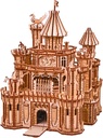 Wood Trick Dragon Castle Movable Wooden 3D Puzzles for Adults to Build - Red LED - Greensleeves Melody - Towers Rotating - Engineering DIY Project Mechanical Model Kits for Adults