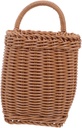 Amosfun Hanging Wicker Storage Basket Brown Wall Mounted Fruit Organizer for Kitchen Living Room Imitation Rattan Design for Stylish Home Decor