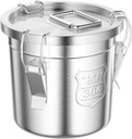 Cereal Container,304 Stainless Steel Airtight Canister, Cereal Container Bucket with Airtight Lid for Kitchen Rice Oil Milk Storage Canister 6L / 12L (6L/203 OZ)