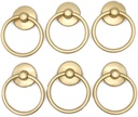 LXZ 6 PCs Cabinet Hardware Drop Ring Pulls Drawer Ring Handles, Ring Diameter 1-11/16-in (4.3 cm) (Golden)