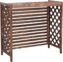 Wooden air Conditioner Cover Solid Wood Air Conditioner Cover, Outdoor Air-Conditioning Flower Stand, Balcony Shelf, with Blinds Grid Design, Easy to Care, for Outdoor Or Balcony