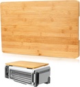 Bamboo Cutting Board Compatible with Ninja Foodi SP101 SP201 SP301 Air Fryer, Ninja Oven Accessories with Heat Resistant Non-Skid Rubber Feet, Creates Countertop Storage Space, Protects Cabinets