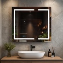 Blossom LED Mirror Medicine Cabinet with Lights, 36x32 Inch - LED Lighted Bathroom Medicine Cabinet - Recessed or Surface with Defogger, 3 Color Dimmer - Makeup Mirror - 36"x32"