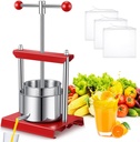 Manual Barrels Press 0.53 Gallon/2 L Stainless Steel Manual Wine Press Machine with 2 Stainless Steel Barrels Cider Grape Tincture Vegetables Honey Olive Oil Making Press with T-Handle