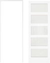 24" x 80" French Interior Door - 5 Lites Tempered Frosted Glass Pantry Door Slab with Door Jamb Frame, Closet & Bathroom Single Door Panel Need to Assembly (Not Including Handles and Hinges)