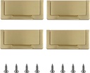 4 Pack Vintage Recessed Door Handle, Zinc Alloy, Hidden Cabinet Handles, Hidden Furniture Handle for Cabinets, Drawers, Closets
