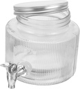 Glass Drink Dispenser with Tap Sealed Lid Beverage Container for Fruit Tea Iced Beverages Water Pitcher for Parties and Gatherings