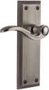 Grandeur FAVBEL_PRV_234 Fifth Avenue Solid Brass Right Handed Privacy Door Lever Set with Bellagio Lever and 2-3/4" Backset - Antique Pewter