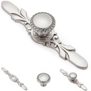 10 Pack Round Brushed Nickel Pulls with Plate - 1.26?Knob & 5.8?Plate - Modern Drawer Knobs for Outdoor Cabinet Knobs, House Decorative Drawer Pulls