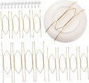 Luxshiny 12pcs Type Plate Hangers Hooks Invisible Decorative Wall Holders for Plates Artwork More Spring Design Sturdy Construction Easy to Install