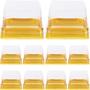 Kichvoe 150pcs Mooncake Boxes: Square Dessert Containers Gold Bottom with Transparent Lids - Cupcake Boxes for Mini Cakes Muffins Cookies Pastries