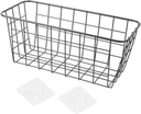 Iron Hanging Basket for Kitchen Cabinet Storage over Door Organizer Sturdy Rack Non-stick Hooks