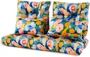 ARTPLAN Outdoor Loveseat Cushions,5 Piece Wicker Chair Cushions Set,Tufted Cushons for Wicker Bench Patio Furniture,Floral