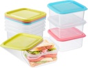 8 Pcs Sandwich Containers Colorful Sandwich Box Plastic Food Storage Vegetable Container with Lid in 4 Colors for Lunch Boxes Fruit Salad Snacks and Food Storage