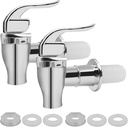 2 Pcs Spigot for Beverage Dispenser, Push Style Spigot for Drink Dispenser,Plastic Water Jug Spigot, Replacement Dispenser Spigot for Beverage (Silver)