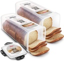 Tafura Bread Container - 2 Pack 5 Liter BPA Free Plastic Bread Box - Container/Holder for Homemade Loaves and Baked Goods with Black Airtight Lid