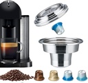 V,ertuo Converter Reusable Coffee Pods Adapter Pod Converter Holder Compatible with Nespres.so V,ertuo ENV135 GCA1 Machine Brewing Espresso Original line Coffee Flavor Stainless Steel
