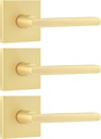 Leydebong 3 Pack Single Sided Gold Heavy Duty Door Lever Dummy Door Handle Set Door Hardware, Door Handles, Interior Door Handles
