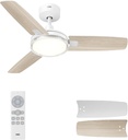 Dreo Ceiling Fans with Lights and Remote, 42'' White Ceiling Fan, 5CCT, 6-Level Dimmable, 6 Speeds, Quick-install, Quiet Reversible DC Motor, 1-4-8H Timer, Bedroom Ceiling Fan