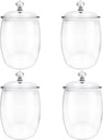 4 Pcs Candy Cookie Jar, 74 oz Clear Plastic Jars with Lids Apothecary Jars Candy Buffet Storage Containers Airtight Food Canister Home Organization for Kitchen Laundry and Party