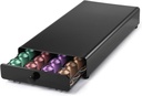 Coffee Pod Drawer Holder, Compatible with Nespresso Capsules, Metal Capsule Storage Box, Modern Capsule Organizer for Home Kitchen Counter, Holds 40 Capsules