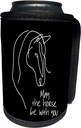 Can Cooler Bottle Wrap - May the horse be with you - a horse head on black cool charming gift Alexis Design - Animals Horse
