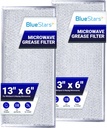 BlueStars 2-Pack W10208631A Microwave Grease Filter Replacement 5.78 x 12.91 Aluminum Mesh Screen Grease Filters - Compatible with Whirlpool G.E Microwaves