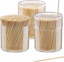 GUSTO [1500 Count] Bamboo Wooden Toothpicks Wood Round Single-Point - (Formerly Comfy Package)