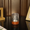 Small Battery Operated Light with Timer,Adult Night Lights for Bedroom,Mini Lamp for Lndoor Use in Bathroom, Hallway,Glass Light Lamp (Gray)