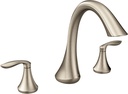 Moen Eva Brushed Nickel Transitional Two-Handle Deck Mount Roman Tub Faucet Trim Kit, Valve Required, T943BN