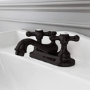 Vintage Tub & Bath Teapot Centerset Bathroom Sink Faucet - Metal Cross Handles