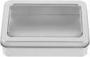 DOITOOL Sturdy Small Metal Storage Box Rectangle Iron Box with Window Lid and Storage Bin