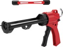 Bates- Caulking Gun Tool, 10:1 Thrust Ratio, Black & Red, 360° Rotating Plastic Barrel, Caulk Gun with Spout Cutter, Seal Puncture Tool, Built-in Scraper and Finishing Tool