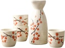 Sake Set Ceramic Japanese Sake Set Of 5 Include 1 Sake Bottle 4 Sake Cups For Hot Or Cold Sake At Home Or Restaurant-A-1