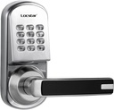 Smart Door Lock, Keyless Door Lock with Keypad, Electronic Automatic Door Lock with Handle, Ideal for Home, Hotel, Apartment, Office, Easy to Install, Weatherproof, Fireproof (Right Handle LS-8015)
