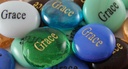 Set of 6 Grace Engraved Glass Spirit Stones