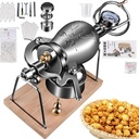 Puffed Rice Maker Chinese Popcorn Cannon Hand Popcorn Maker Machine Small Stovetop Popcorn Popper Home Retro Pressure Popcorn Maker(360ml)
