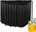 500Pcs Black Disposable Straws，5.12’’ Straight Flat Straw,0.16‘’ Diameter, For Kitchen,Bar,Club,Drinks, Milk, Soda, Party, Whiskey (500, 5.12'')