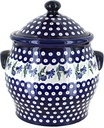 Blue Rose Polish Pottery - Blue Sweet Annie Cookie Jar - 21 Cup Capacity - Decorative Treat Storage Container for Cookies
