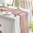 IVAPUPU 2 Pcs Cheesecloth Table Runner - 10ft Dusty Pink Boho Gauze Cheese Cloth Table Runners for Baby Shower Decoration Wedding Party Summer Garden Farmhouse
