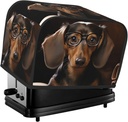 2 Slice Toaster Cover with Pocket Universal Size Toasters Dusts Covers Dachshund Book Bread Machine Cover & Protection Bread Machine Protector Small Kitchen Appliance Covers