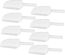 BESTYASH 8Pcs Mini Plastic Scoops for Clear Dessert and Flour Shovel Food Grade Kitchen Tool for Popcorn and Ice Serving White