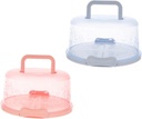 2pcs Handheld Transparent Cake Containers Handles Portable Cake Holder for for Parties and Home Use