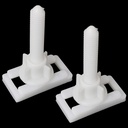 Rectangular Toilet Seat Hinge Bolt Screw FMHXG 2PCS 4.5x2.4x6.1cm White Plastic Toilet Seat Cover Hinge Blind Hole Rectangular Bolts with Nuts Washers