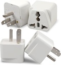 4 Pack Universal Adapter, Europe to US Plug Travel Adapters (White)