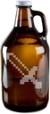 8 Bit Sword Video Game Style Hand-Made Etched Glass Beer Growler 64 oz