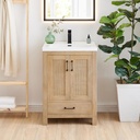 Bondi 24" Wood Vanity in Light Brown Artificial Drop-in Sink no Mirror