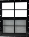 Shed Window 24x27 Flush - Vertical Slider with Bug Screen (Black)