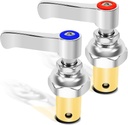 Handle Stem Assembly Fits for T&S Brass Faucets Replace 002713-40 002714-40, Blue Cold and Red Hot Side Spindle Assembly Valve Replacement Part